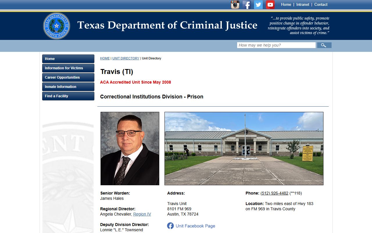Travis Unit TDCJ inmate lookup and facility information source